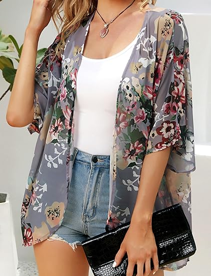 summer long flowy kimono up tops cardigan coat outwear