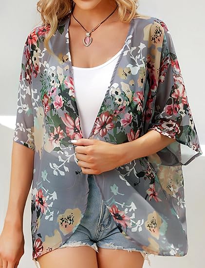 summer long flowy kimono up tops cardigan coat outwear
